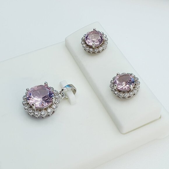 "925 Sterling Silver Cubic Zircon Jewelry Set, UU1P7A7039 - Picture 3 of 9